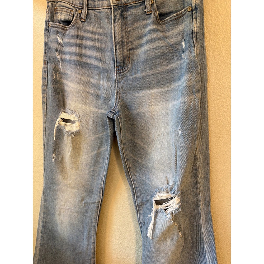 Altar'd State Flare Jeans Women 28/7 Light Wash Distressed High Rise Boho - Picture 2 of 7